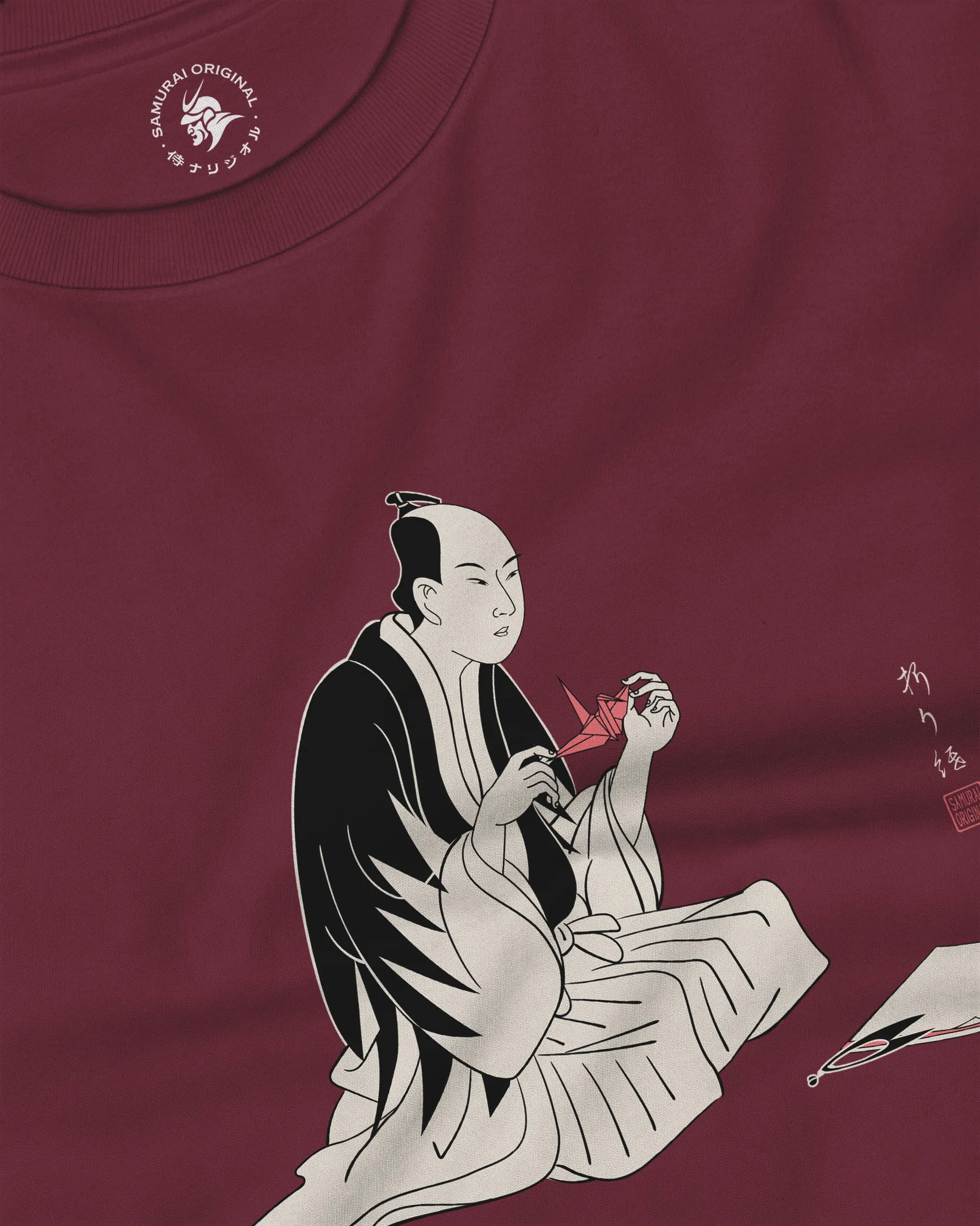 Samurai Origami Japanese Ukiyo-e Unisex Long Sleeve Tee - Samurai Original