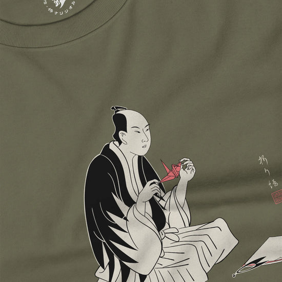 Samurai Origami Japanese Ukiyo-e Unisex Long Sleeve Tee - Samurai Original