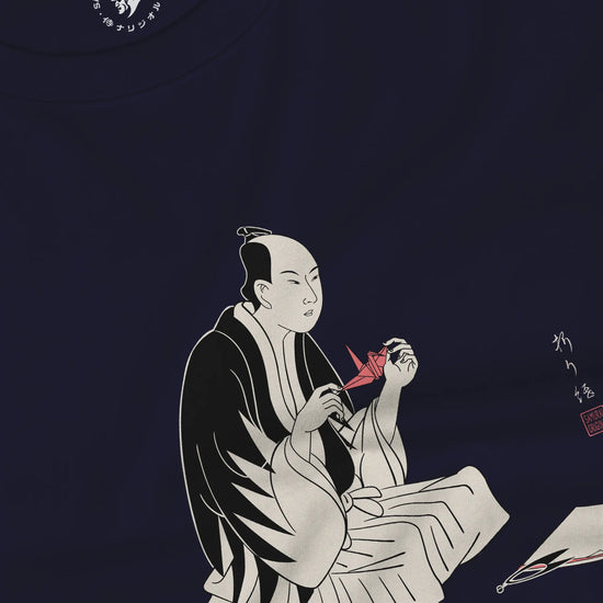 Samurai Origami Japanese Ukiyo-e Unisex Long Sleeve Tee - Samurai Original