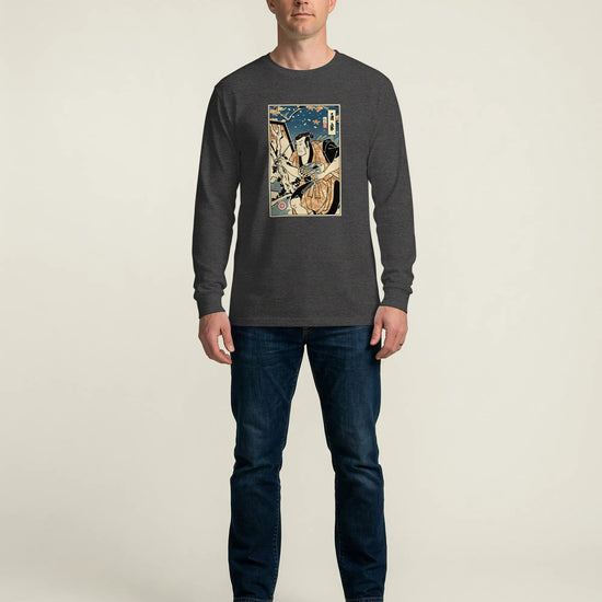 Samurai Painter Artist Ukiyo-e Unisex Long Sleeve Tee - Samurai Original