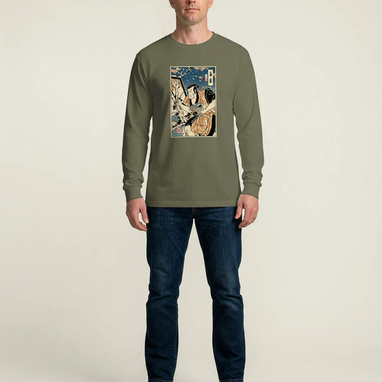 Samurai Painter Artist Ukiyo-e Unisex Long Sleeve Tee - Samurai Original