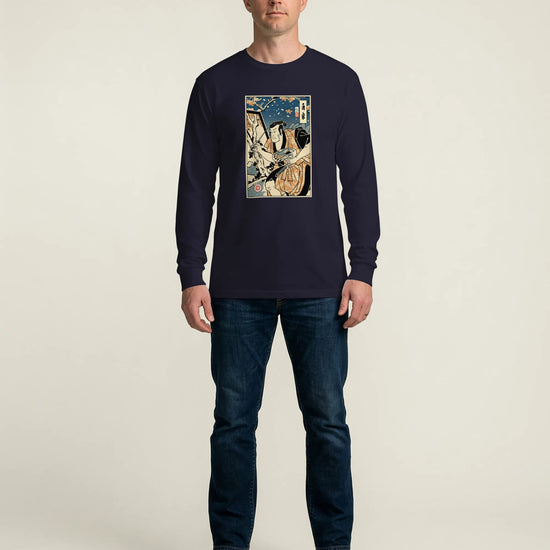 Samurai Painter Artist Ukiyo-e Unisex Long Sleeve Tee - Samurai Original