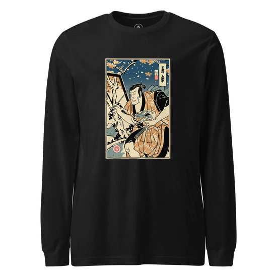 Samurai Painter Artist Ukiyo-e Unisex Long Sleeve Tee Black - Samurai Original