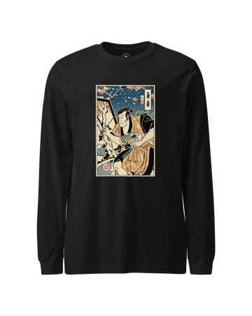 Samurai Painter Artist Ukiyo-e Unisex Long Sleeve Tee Black - Samurai Original