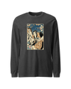 Samurai Painter Artist Ukiyo-e Unisex Long Sleeve Tee Dark Grey Heather - Samurai Original