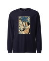 Samurai Painter Artist Ukiyo-e Unisex Long Sleeve Tee Navy - Samurai Original