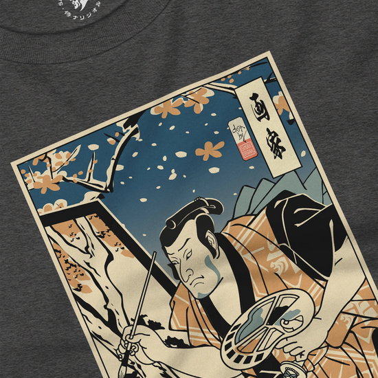 Samurai Painter Artist Ukiyo-e Unisex Long Sleeve Tee - Samurai Original