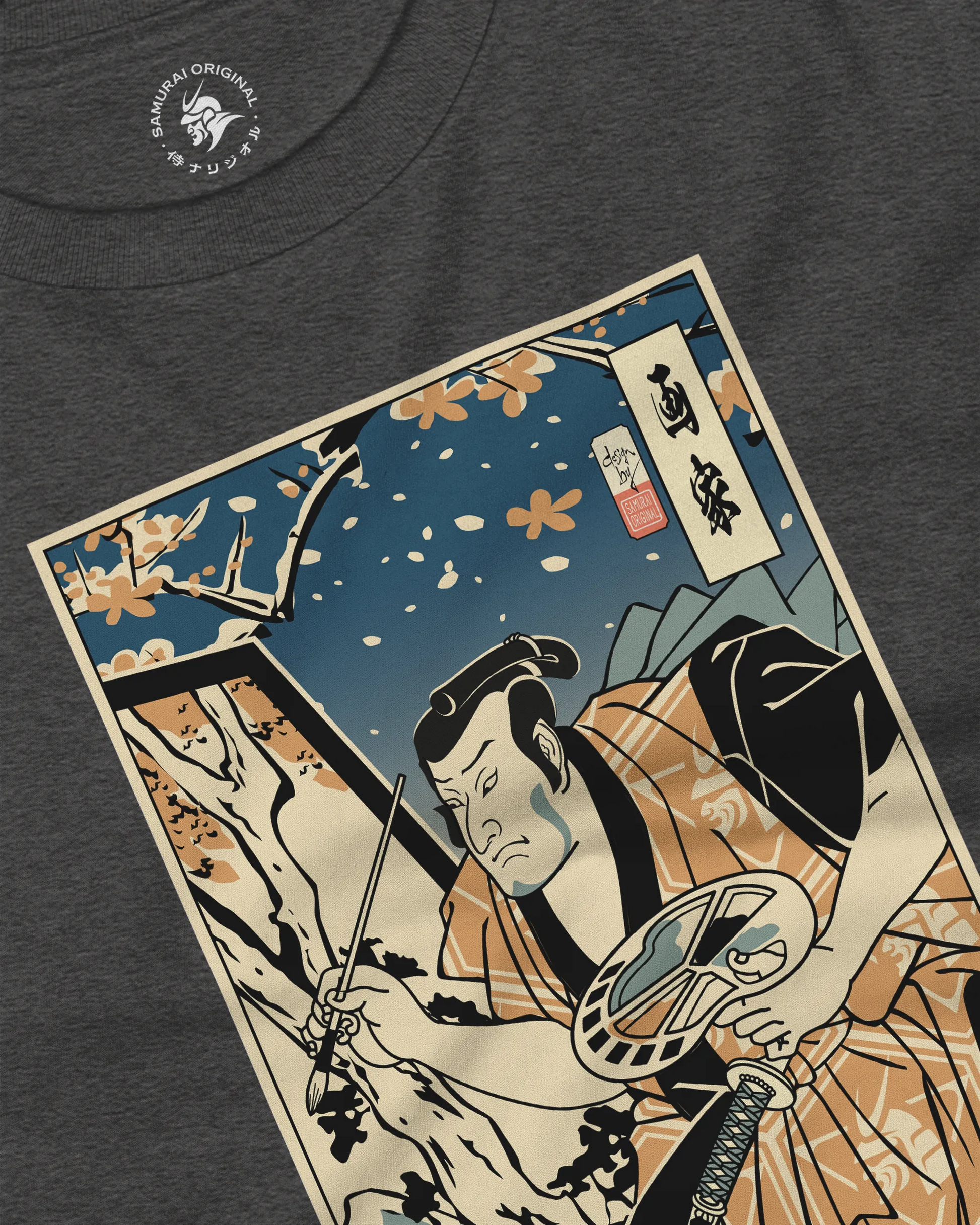 Samurai Painter Artist Ukiyo-e Unisex Long Sleeve Tee - Samurai Original