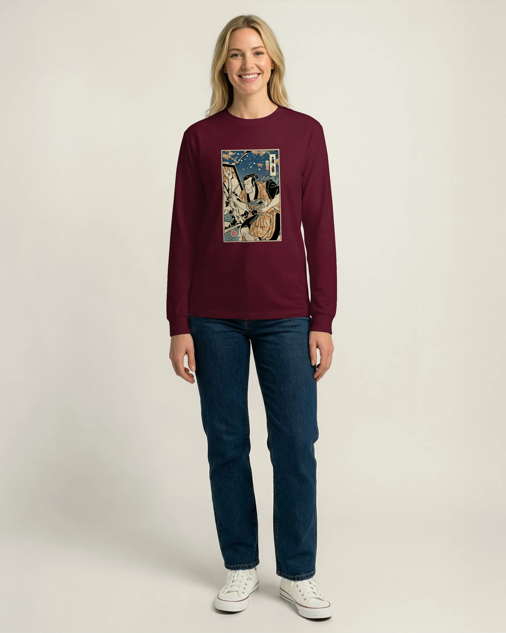 Samurai Painter Artist Ukiyo-e Unisex Long Sleeve Tee - Samurai Original