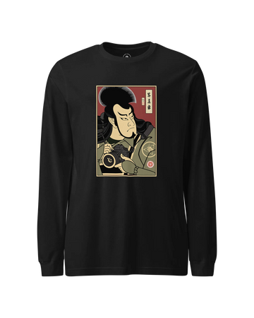 Samurai Photographer Camera Ukiyo-e Unisex Long Sleeve Tee No.10