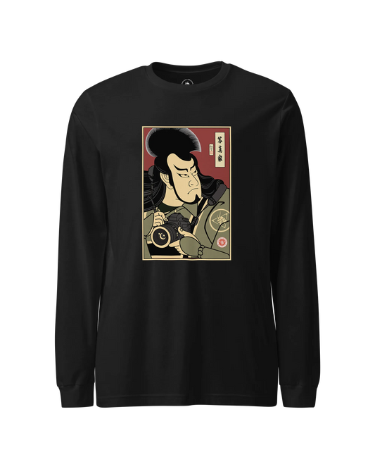 Samurai Photographer Camera Ukiyo-e Unisex Long Sleeve Tee No.10