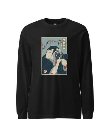 Samurai Photographer Camera Ukiyo-e Unisex Long Sleeve Tee No.2