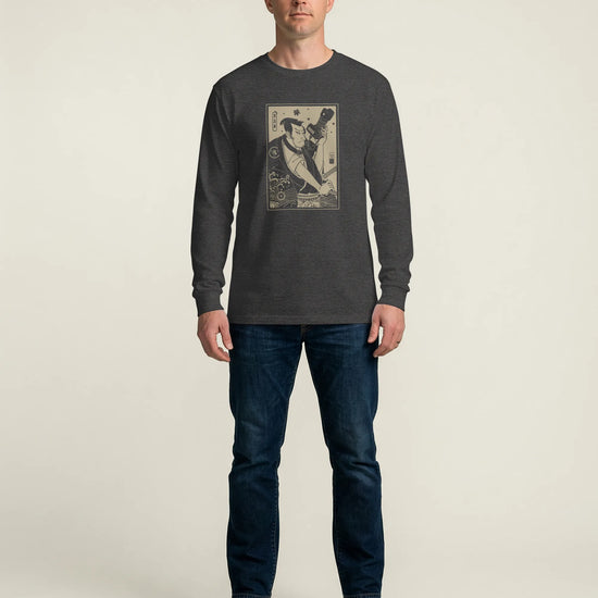 Samurai Photographer 3 Camera Ukiyo-e Unisex Long Sleeve Tee - Samurai Original