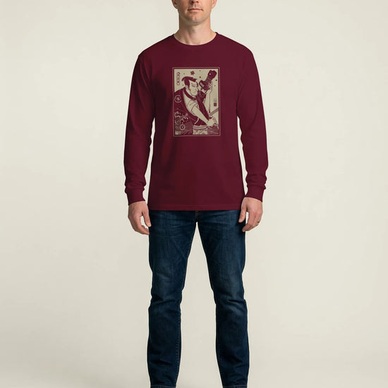 Samurai Photographer 3 Camera Ukiyo-e Unisex Long Sleeve Tee - Samurai Original