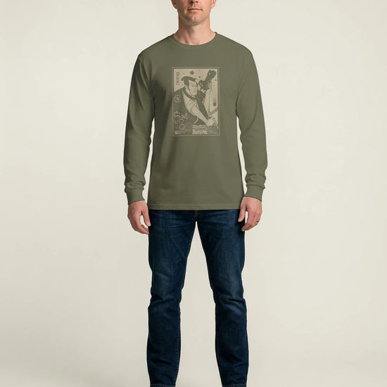 Samurai Photographer 3 Camera Ukiyo-e Unisex Long Sleeve Tee - Samurai Original
