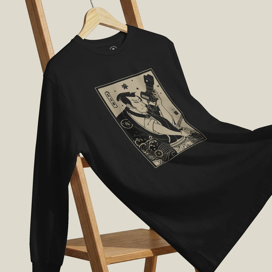 Samurai Photographer 3 Camera Ukiyo-e Unisex Long Sleeve Tee - Samurai Original