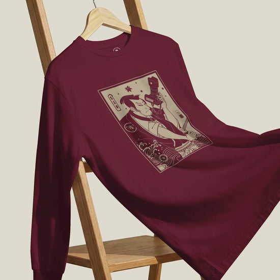 Samurai Photographer 3 Camera Ukiyo-e Unisex Long Sleeve Tee - Samurai Original