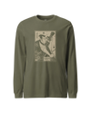 Samurai Photographer 3 Camera Ukiyo-e Unisex Long Sleeve Tee Military Green - Samurai Original