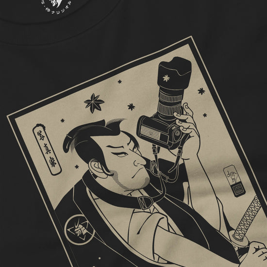 Samurai Photographer 3 Camera Ukiyo-e Unisex Long Sleeve Tee - Samurai Original