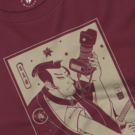 Samurai Photographer 3 Camera Ukiyo-e Unisex Long Sleeve Tee - Samurai Original
