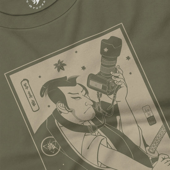 Samurai Photographer 3 Camera Ukiyo-e Unisex Long Sleeve Tee - Samurai Original