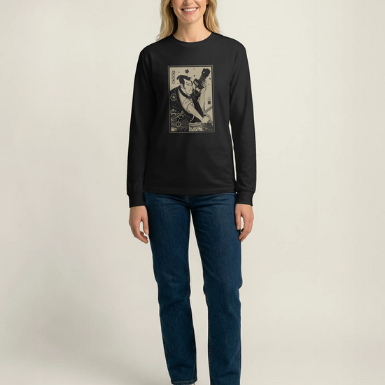 Samurai Photographer 3 Camera Ukiyo-e Unisex Long Sleeve Tee - Samurai Original