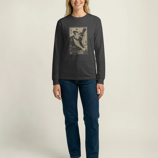 Samurai Photographer 3 Camera Ukiyo-e Unisex Long Sleeve Tee - Samurai Original