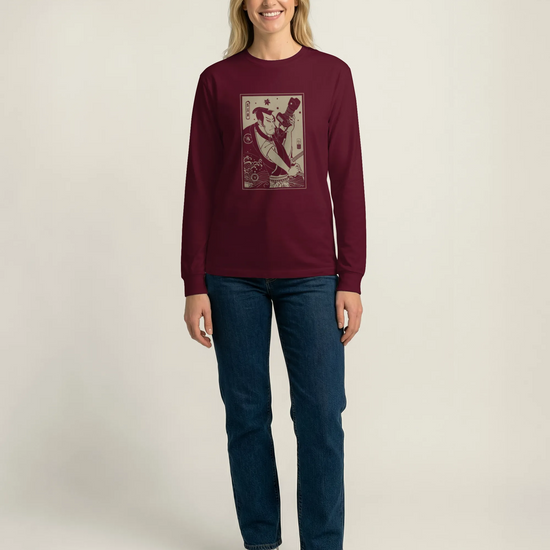Samurai Photographer 3 Camera Ukiyo-e Unisex Long Sleeve Tee - Samurai Original