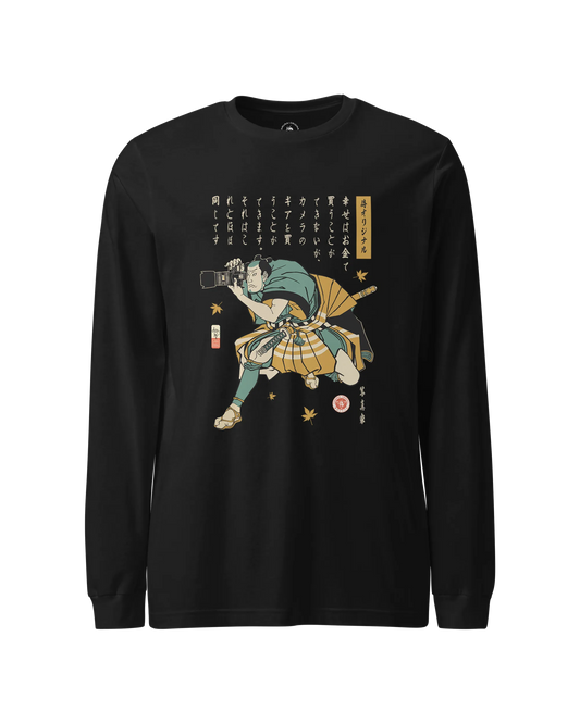 Samurai Photographer Camera Ukiyo-e Unisex Long Sleeve Tee No.4