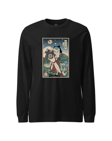 Samurai Photographer 5 Camera Ukiyo-e Unisex Long Sleeve Tee