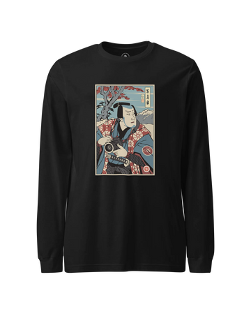 Samurai Photographer Camera Ukiyo-e Unisex Long Sleeve Tee No.6