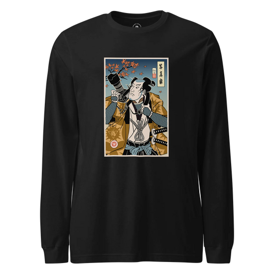 Samurai Photographer 7 Camera Ukiyo-e Unisex Long Sleeve Tee Black - Samurai Original