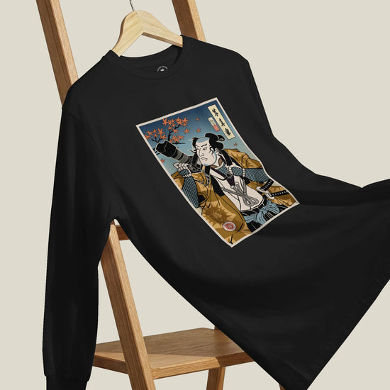 Samurai Photographer 7 Camera Ukiyo-e Unisex Long Sleeve Tee - Samurai Original