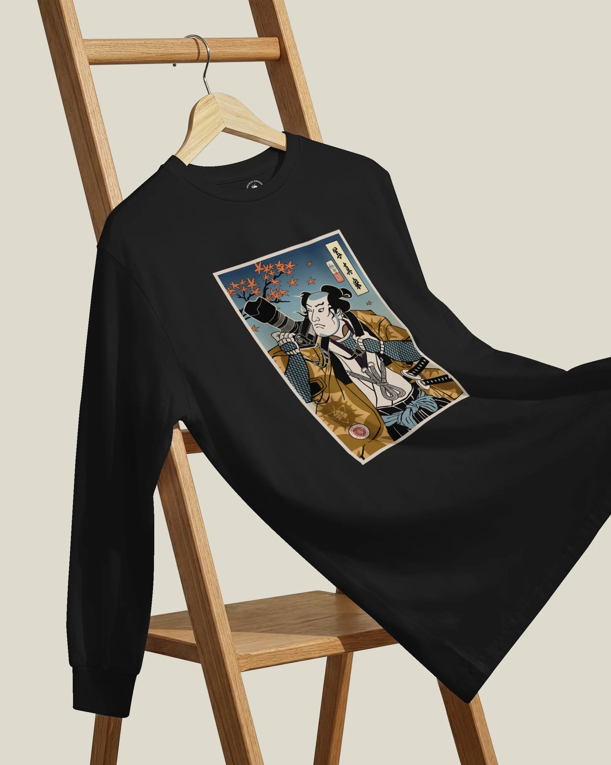 Samurai Photographer 7 Camera Ukiyo-e Unisex Long Sleeve Tee - Samurai Original