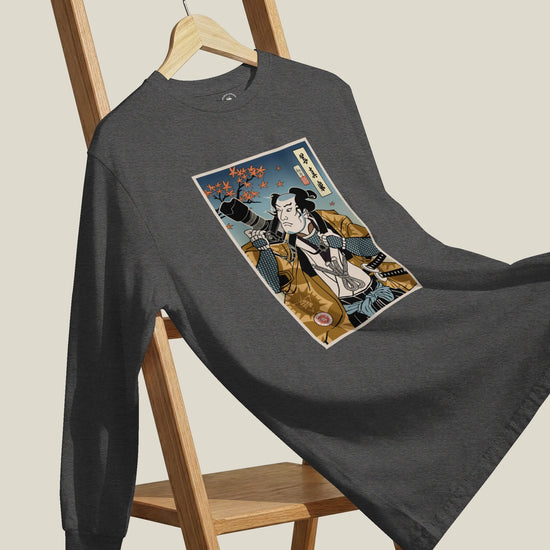 Samurai Photographer 7 Camera Ukiyo-e Unisex Long Sleeve Tee - Samurai Original