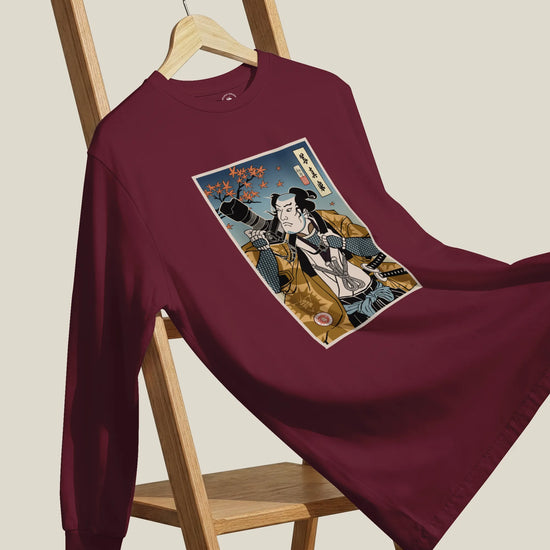 Samurai Photographer 7 Camera Ukiyo-e Unisex Long Sleeve Tee - Samurai Original