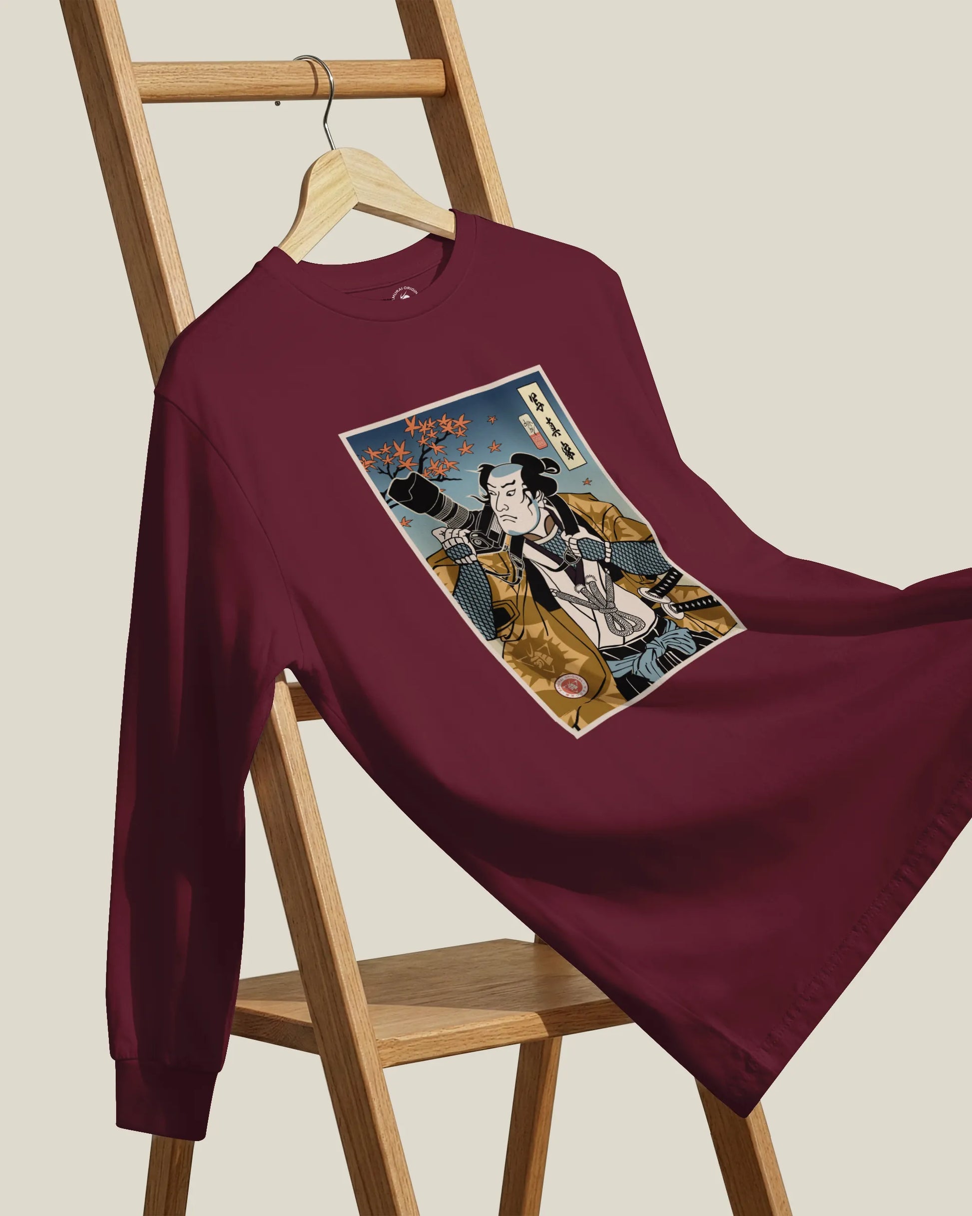 Samurai Photographer 7 Camera Ukiyo-e Unisex Long Sleeve Tee - Samurai Original