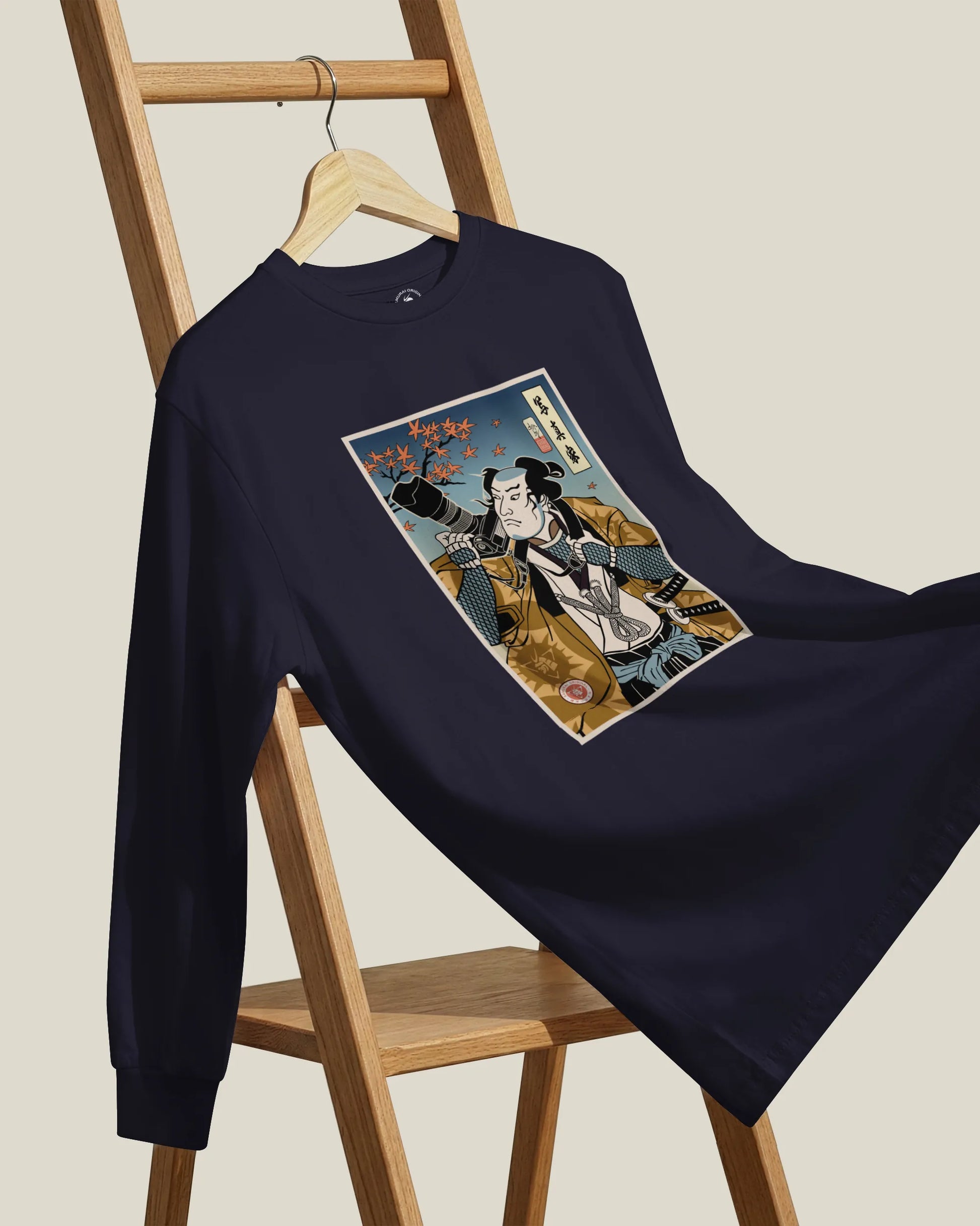 Samurai Photographer 7 Camera Ukiyo-e Unisex Long Sleeve Tee - Samurai Original