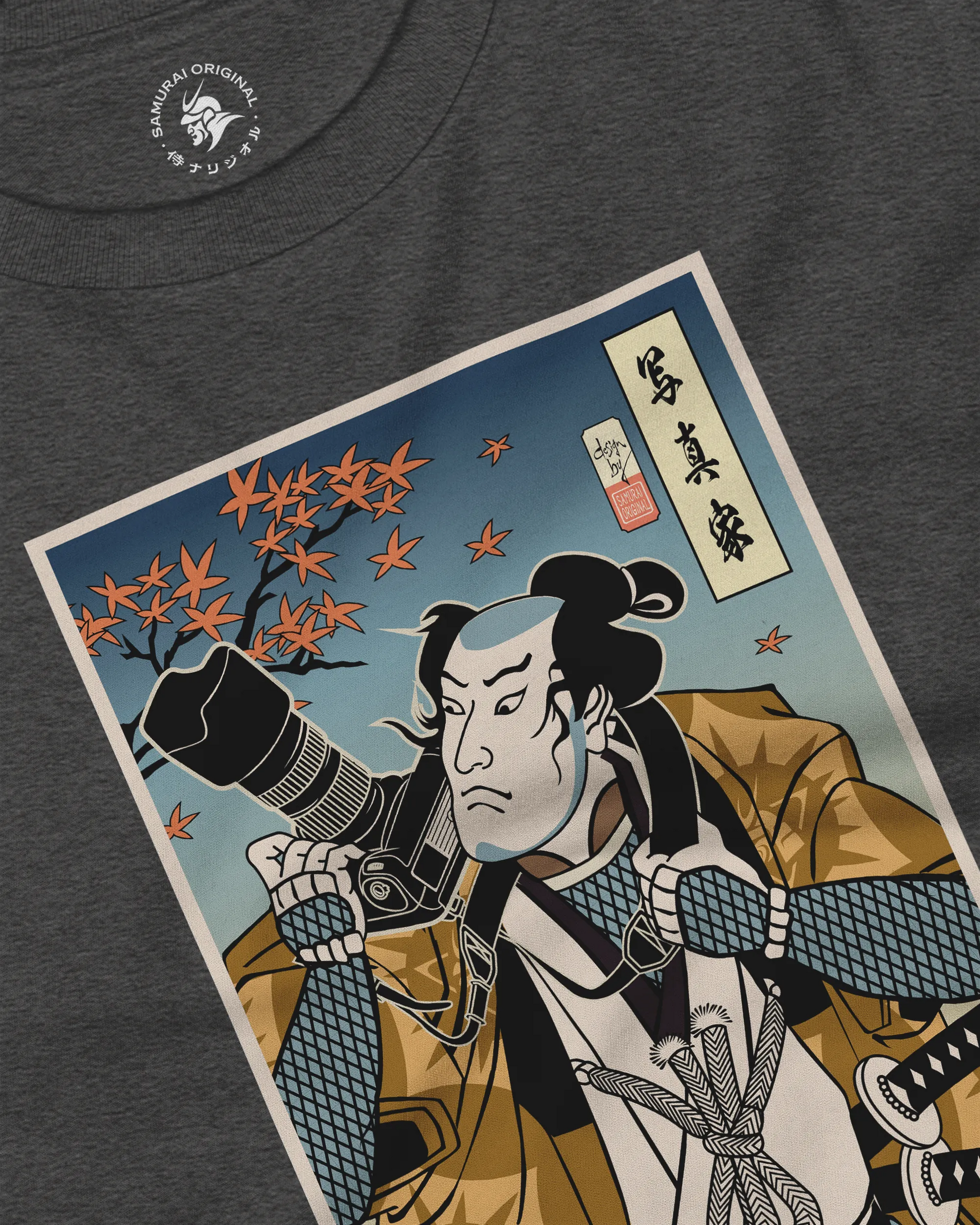 Samurai Photographer 7 Camera Ukiyo-e Unisex Long Sleeve Tee - Samurai Original