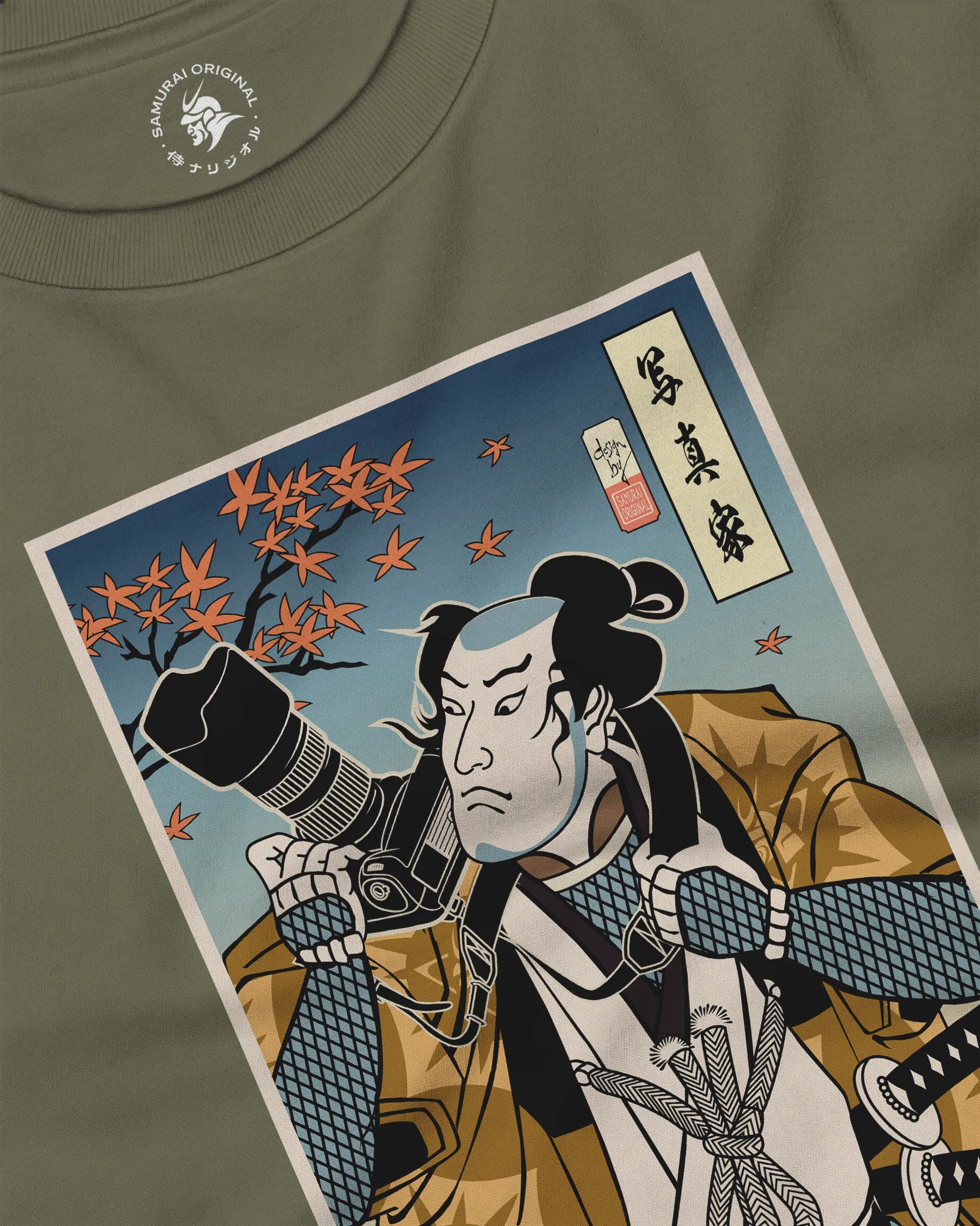 Samurai Photographer 7 Camera Ukiyo-e Unisex Long Sleeve Tee - Samurai Original
