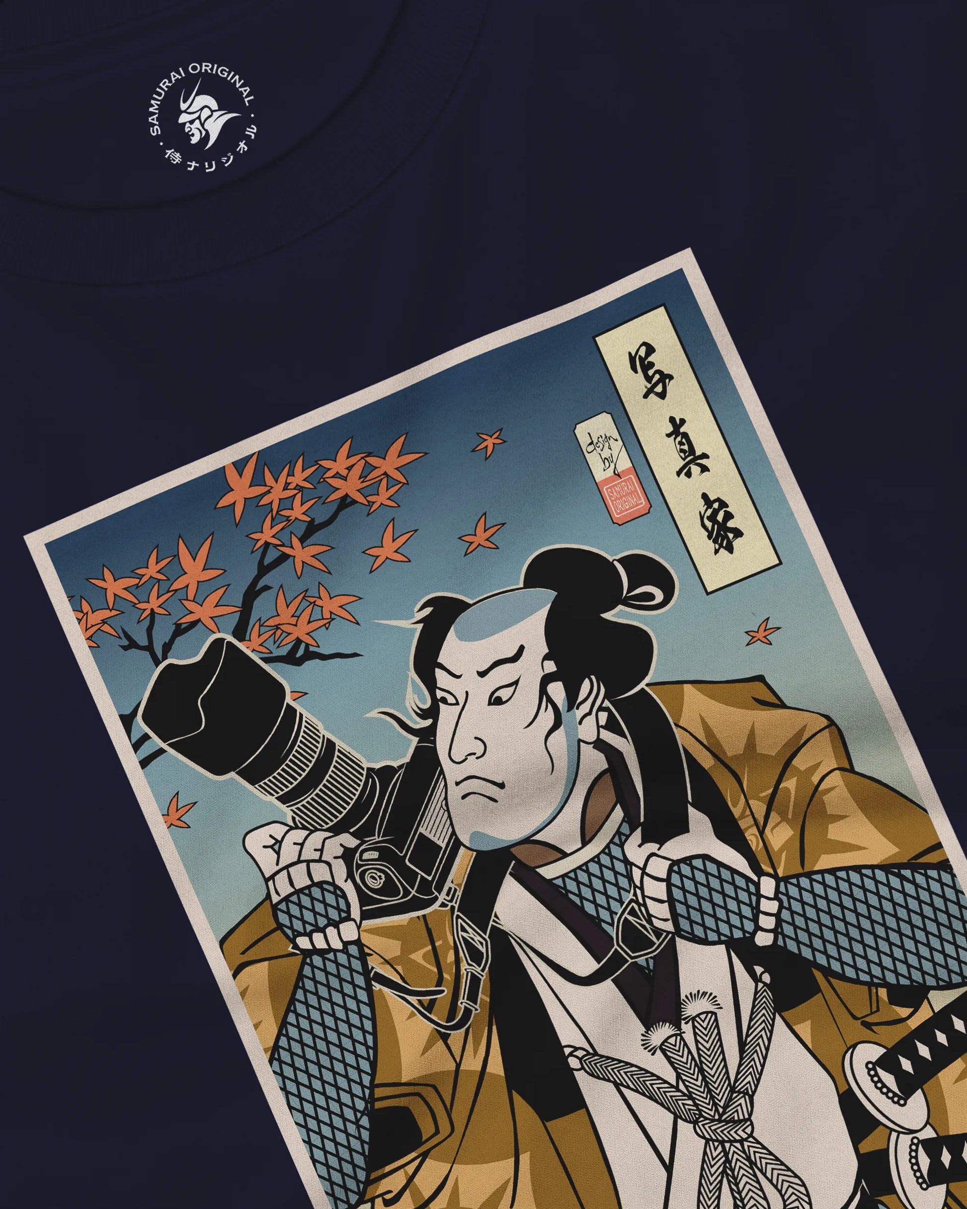 Samurai Photographer 7 Camera Ukiyo-e Unisex Long Sleeve Tee - Samurai Original