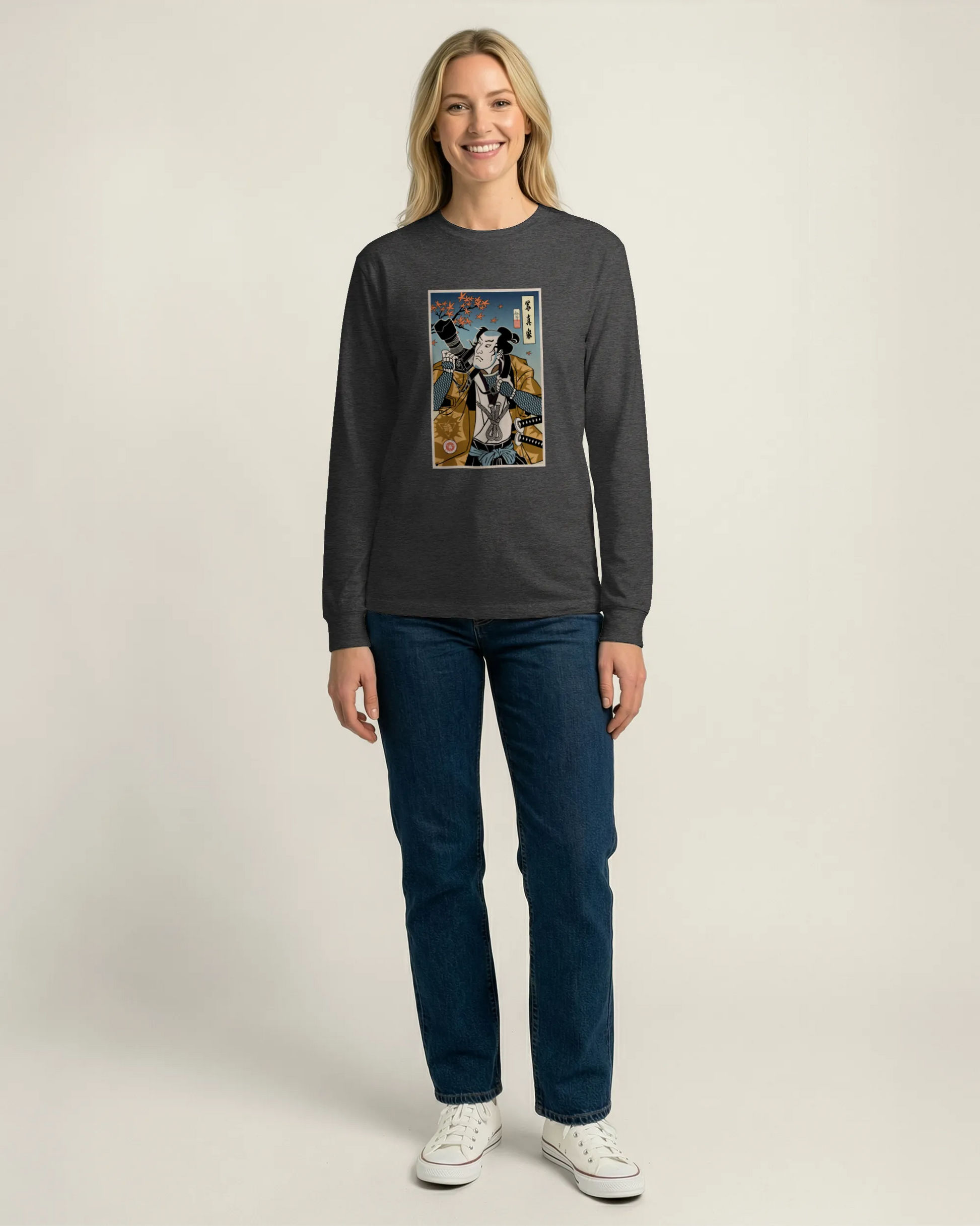 Samurai Photographer 7 Camera Ukiyo-e Unisex Long Sleeve Tee - Samurai Original