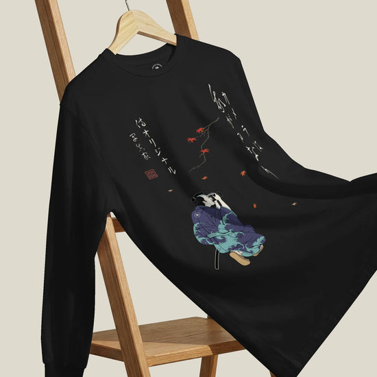 Samurai Photographer Japanese Ukiyo-e Unisex Long Sleeve Tee No.11 - Samurai Original