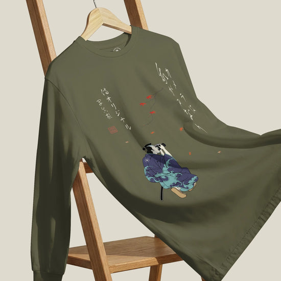 Samurai Photographer Japanese Ukiyo-e Unisex Long Sleeve Tee No.11 - Samurai Original