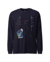 Samurai Photographer Japanese Ukiyo-e Unisex Long Sleeve Tee No.11 Navy - Samurai Original