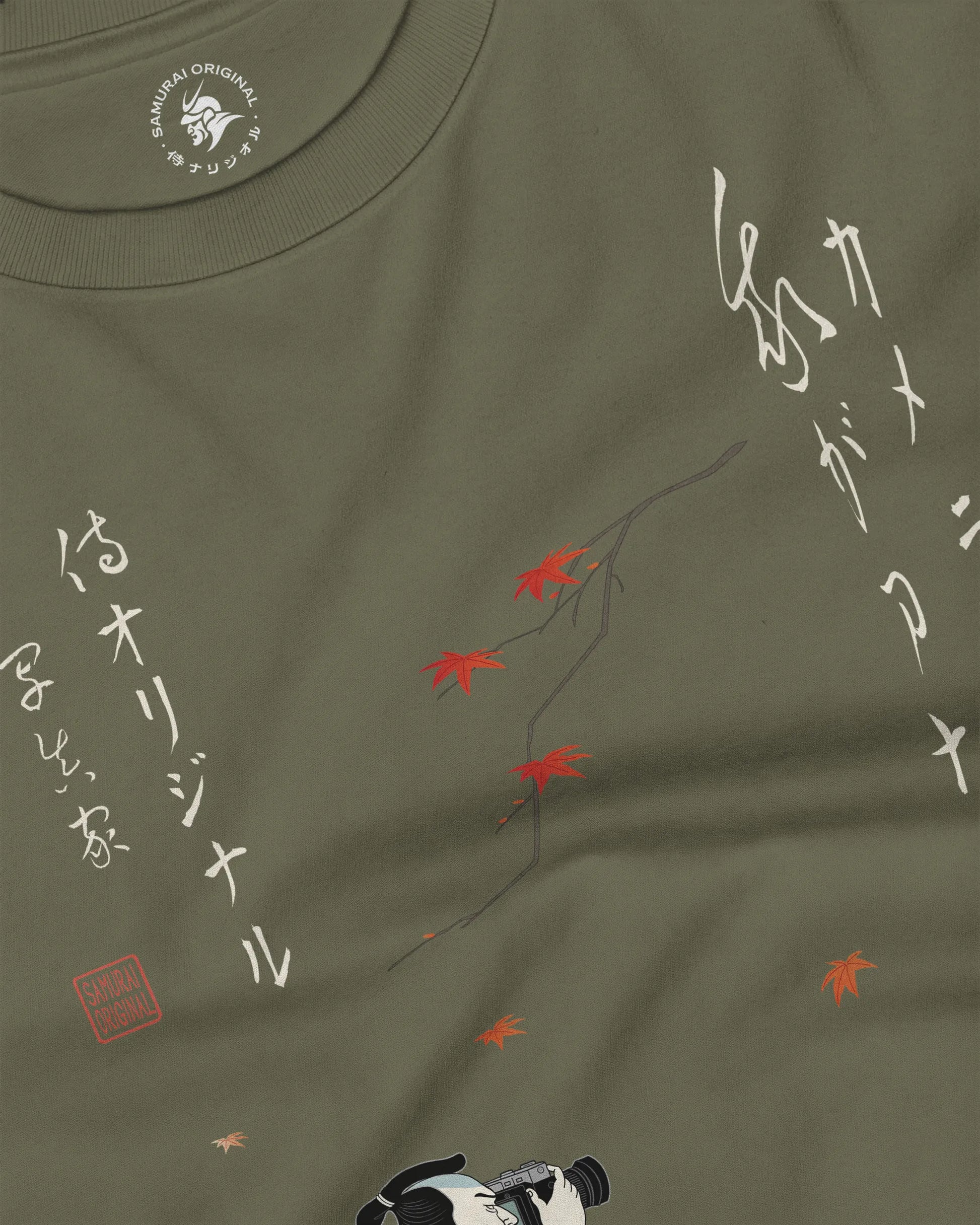 Samurai Photographer Japanese Ukiyo-e Unisex Long Sleeve Tee No.11 - Samurai Original