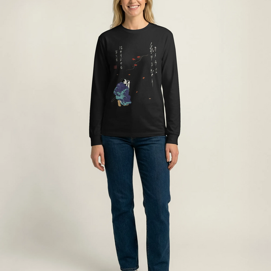 Samurai Photographer Japanese Ukiyo-e Unisex Long Sleeve Tee No.11 - Samurai Original