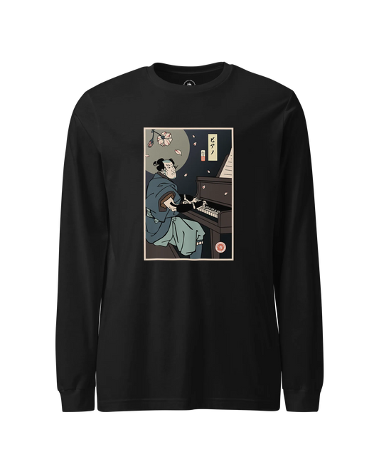 Samurai Piano Classical Music Ukiyo-e Unisex Long Sleeve Tee