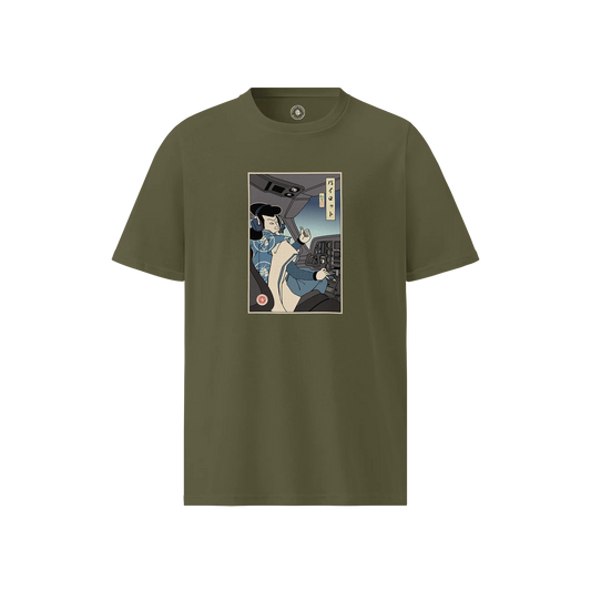 Samurai Pilot Airplane Ukiyo-e Unisex organic t-shirt