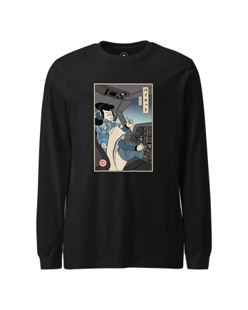 Samurai Pilot Airplane Ukiyo-e Unisex Long Sleeve Tee